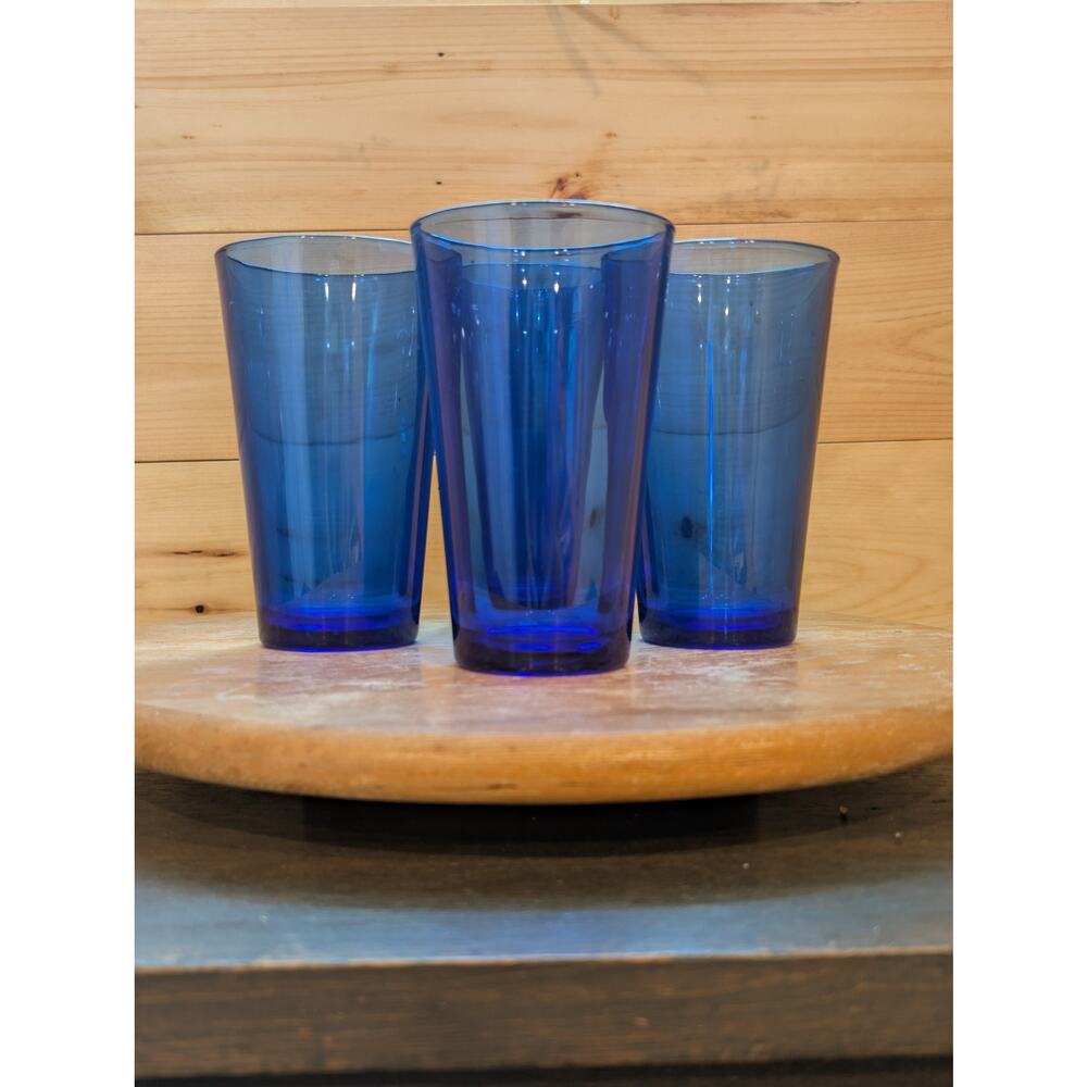 Vintage Libbey Cobalt Blue Flared Tumblers - Set of 4